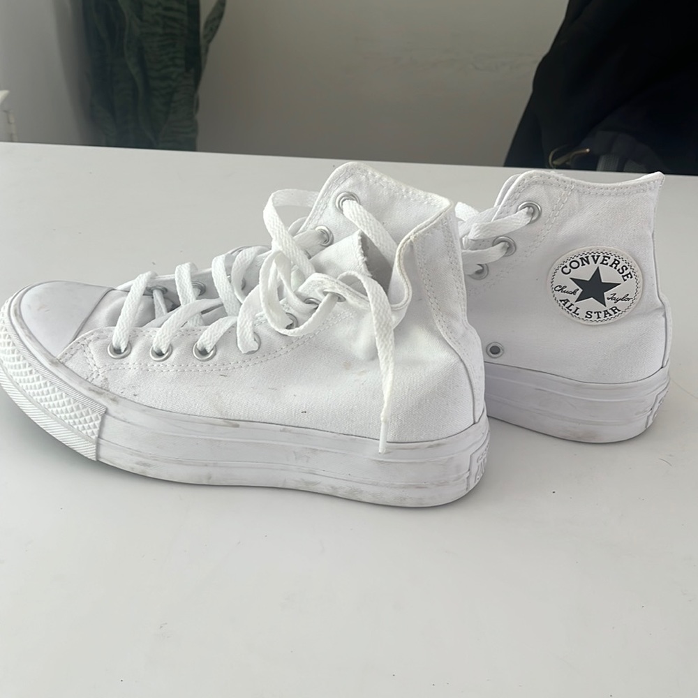 White platform converse